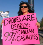 drones kill 99% civilians:  poster